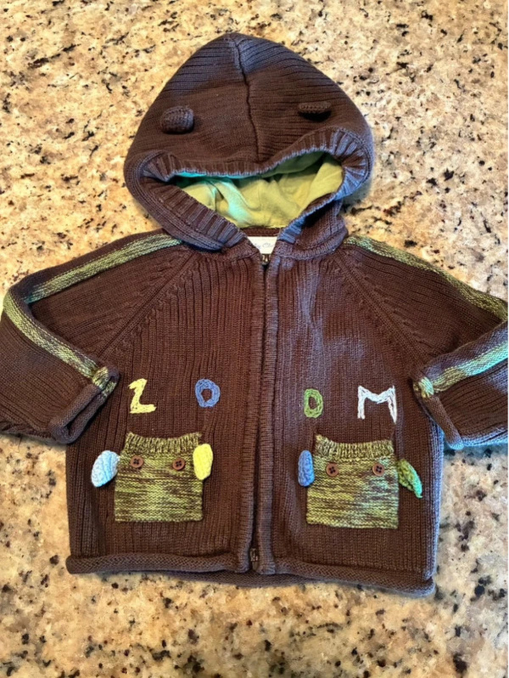 Vintage Lullaby Club knit full zip hooded sweater